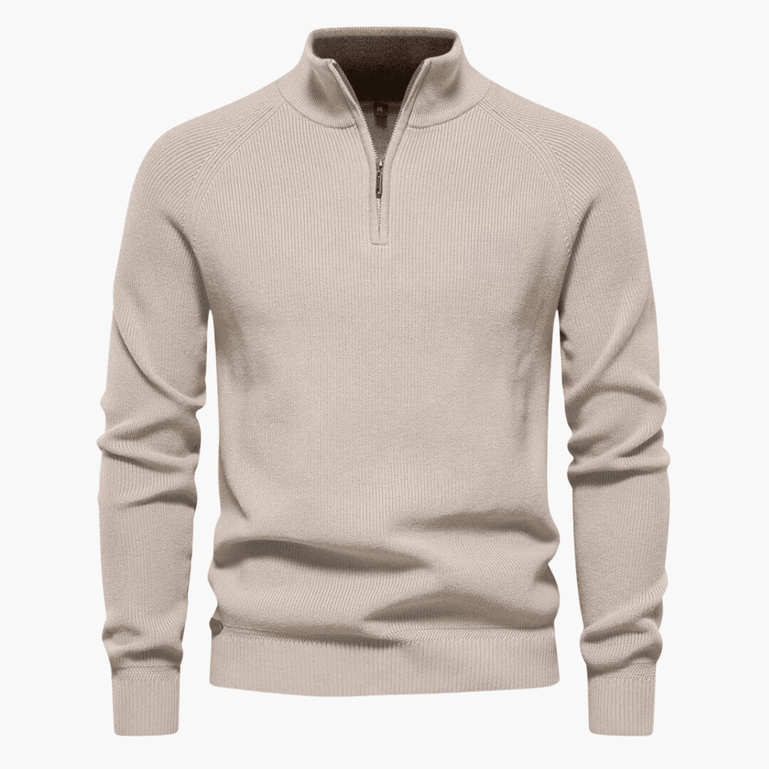 Herren Weich Strick Pullover | Zipper