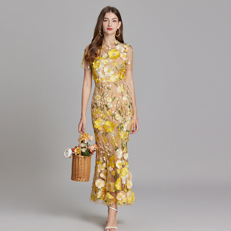Ärmelloses Besticktes Maxi Sommerkleid für Damen – Elegant