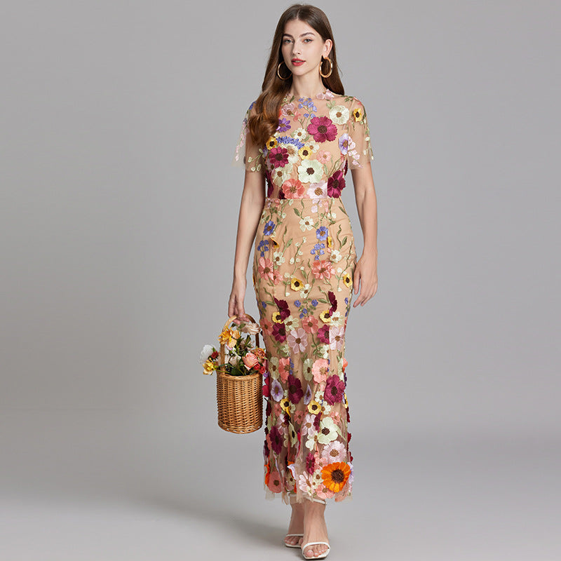 Ärmelloses Besticktes Maxi Sommerkleid für Damen – Elegant