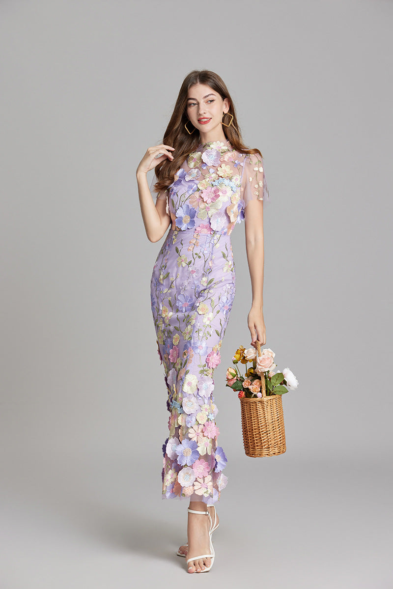Ärmelloses Besticktes Maxi Sommerkleid für Damen – Elegant