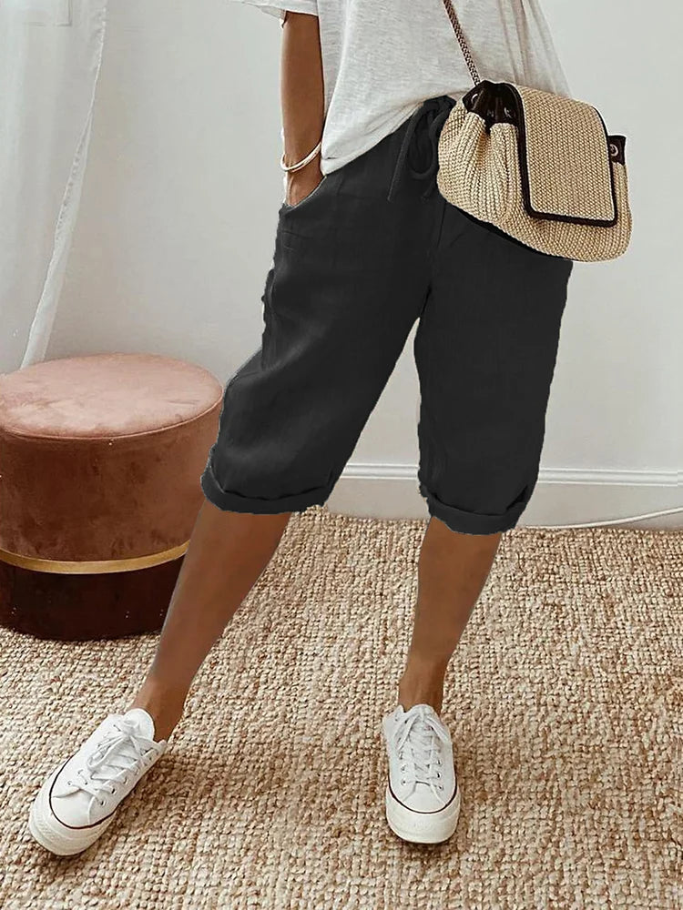 Damen Sommer Shorts mit Kordelzug
