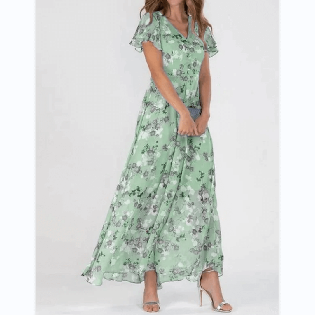 Damen Maxi Sommerkleid mit Blumenmuster – Formell