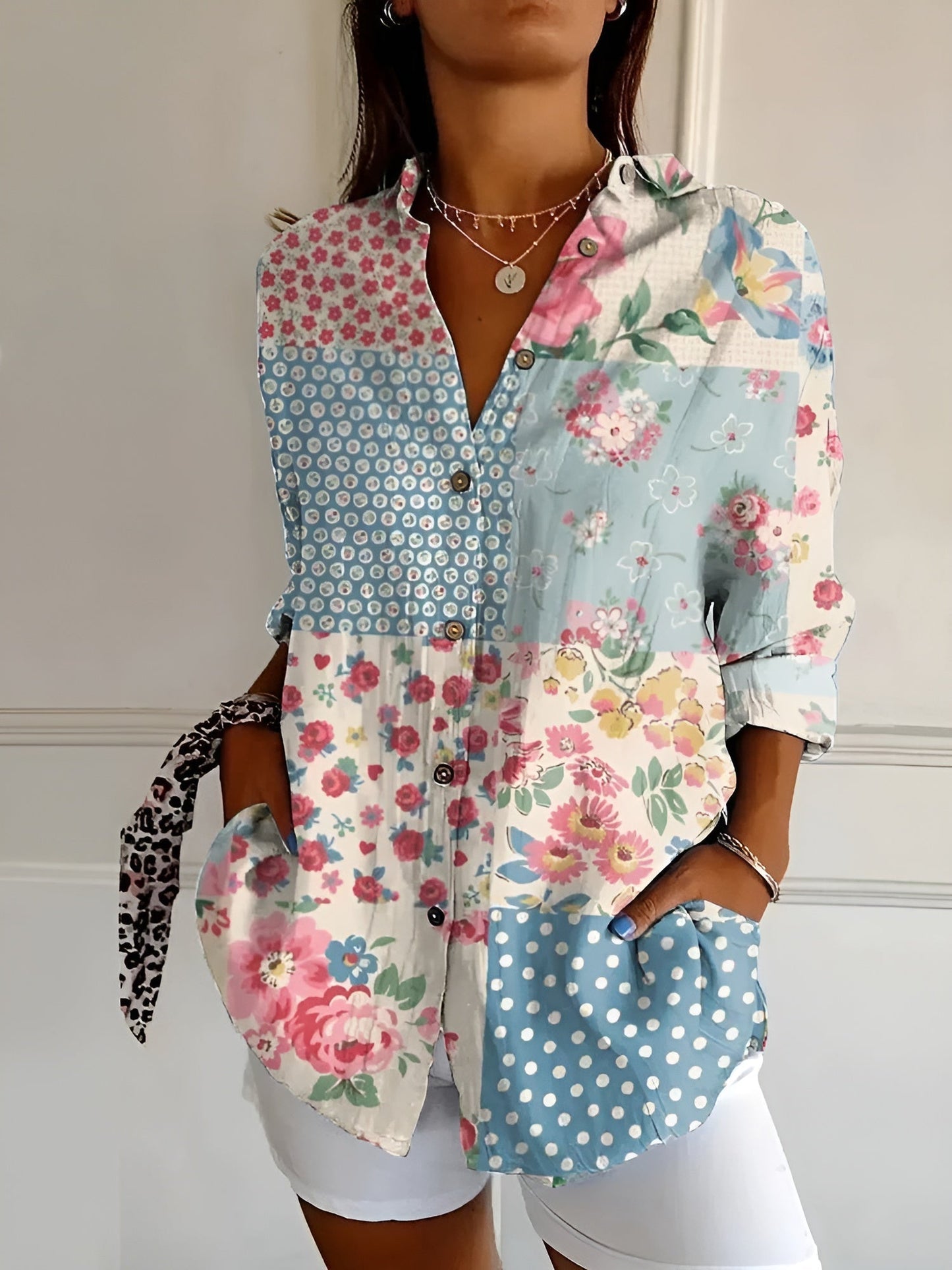 Stilvolles Langarm Button-Down Hemd für Damen
