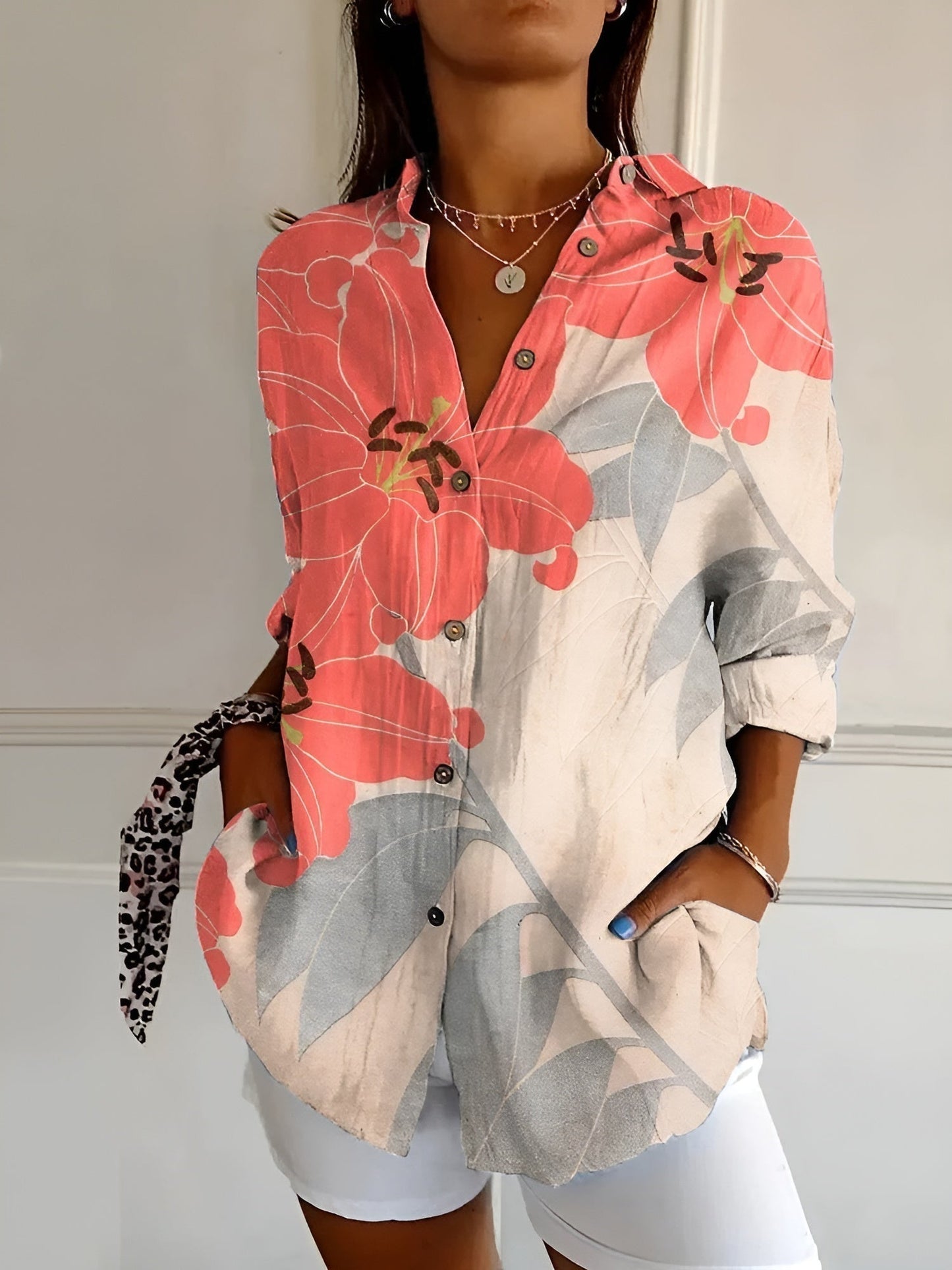 Stilvolles Langarm Button-Down Hemd für Damen