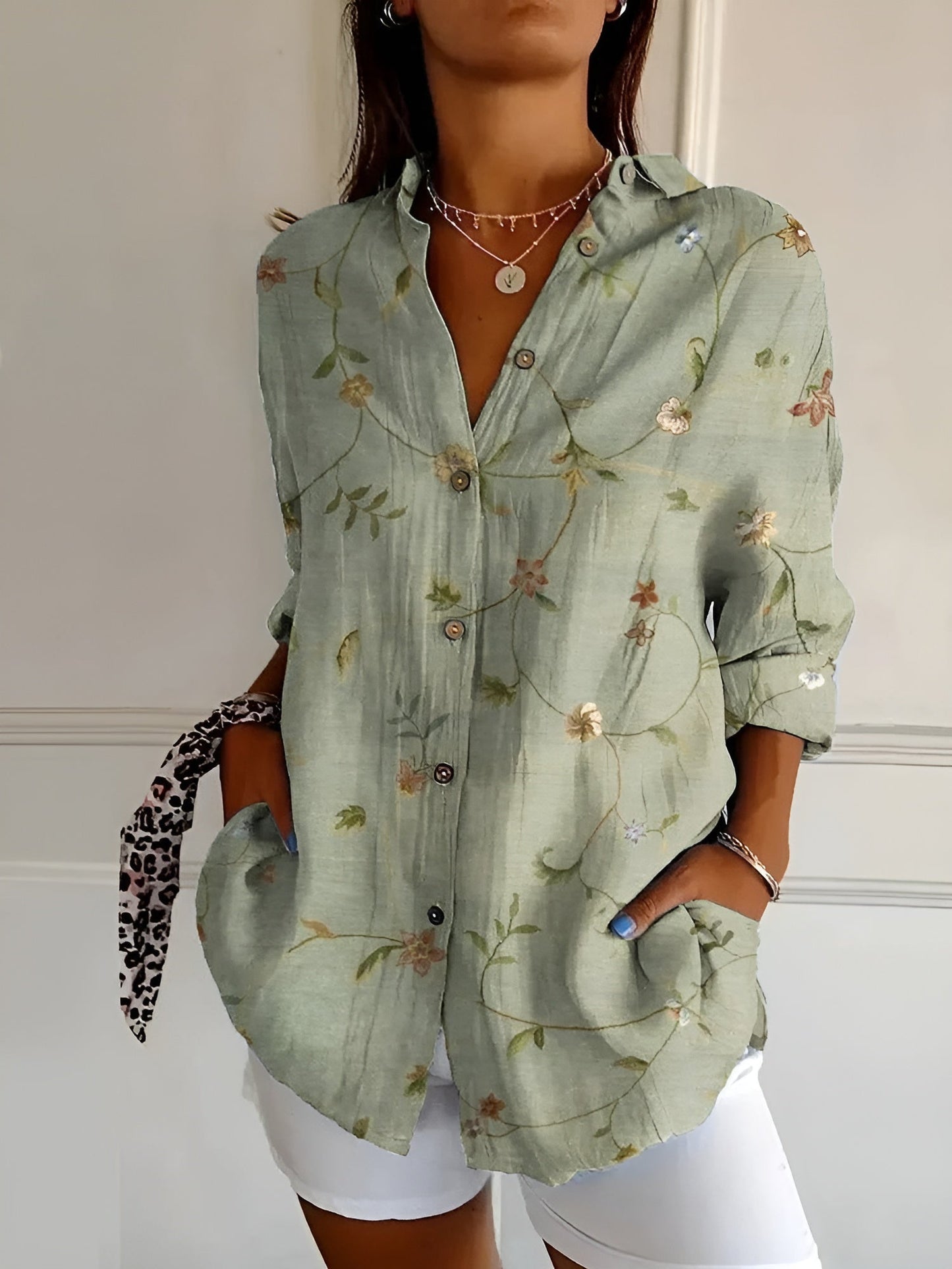 Stilvolles Langarm Button-Down Hemd für Damen