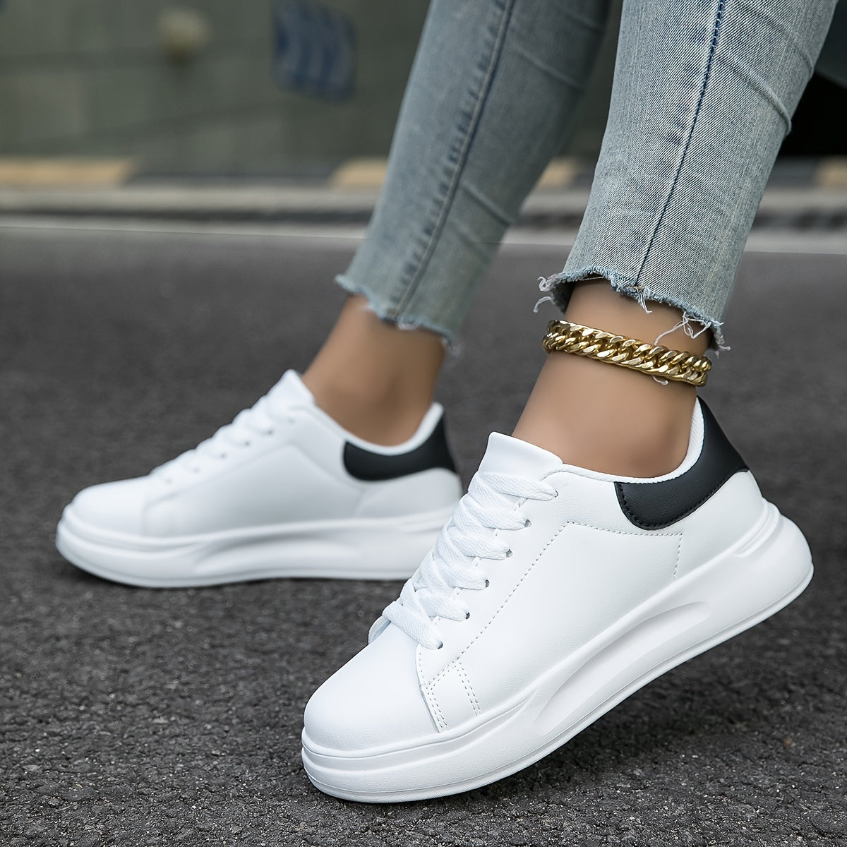 Damen Weiße Sneaker| Bequem