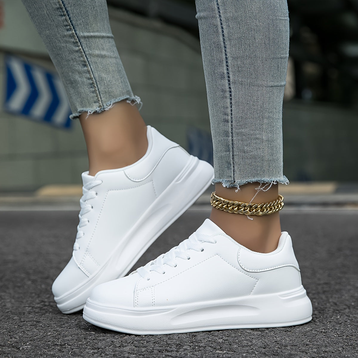 Damen Weiße Sneaker| Bequem