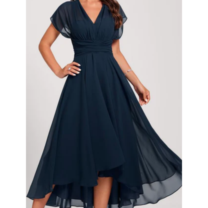 Ausgestelltes Midikleid mit V-Ausschnitt für Damen – Formell