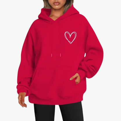 Damen Kapuzen Hoodie | Herz Druck