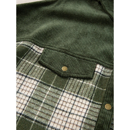 Damen Karierte Hemdbluse in Grün mit Knopfleiste und Langarm – Concetta