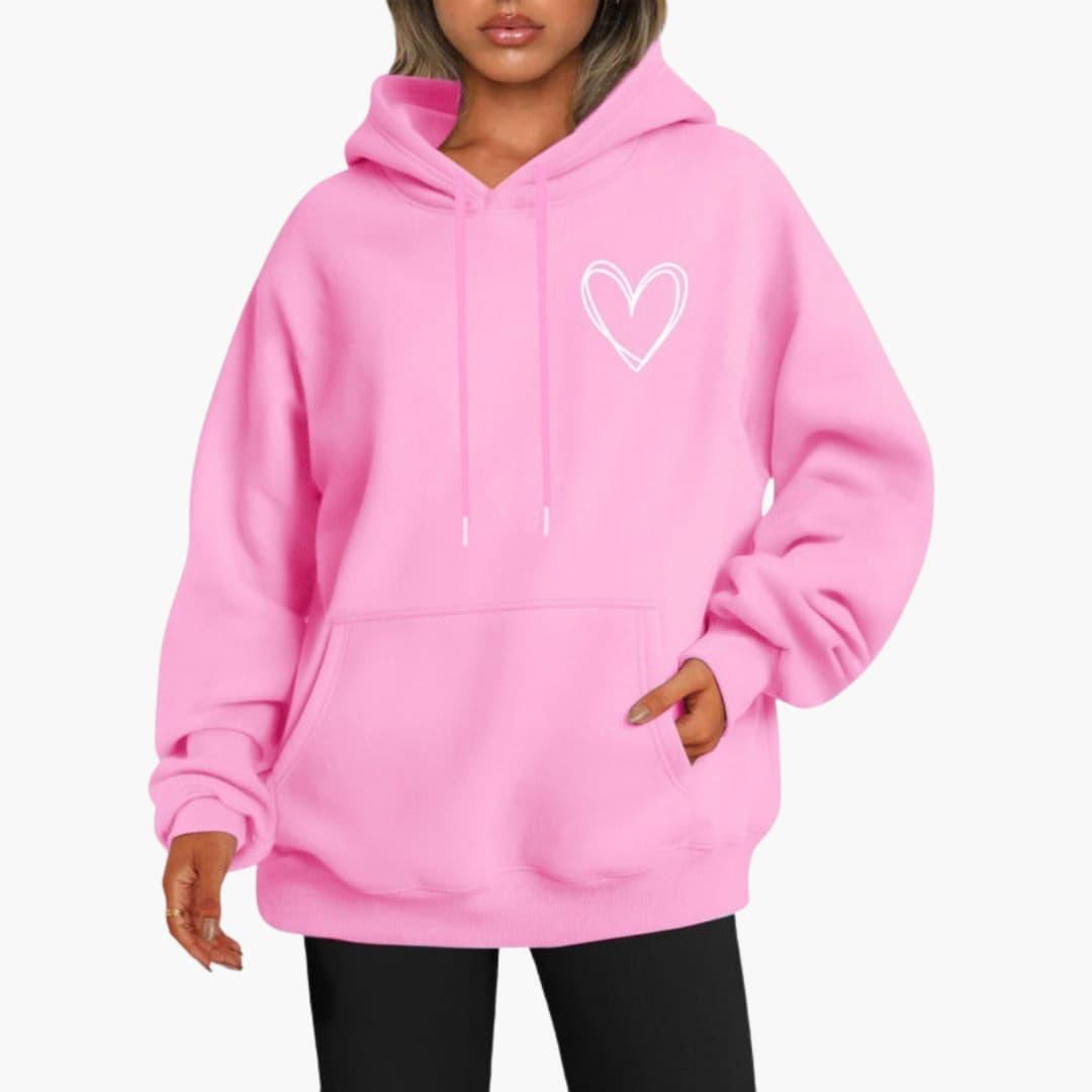 Damen Kapuzen Hoodie | Herz Druck