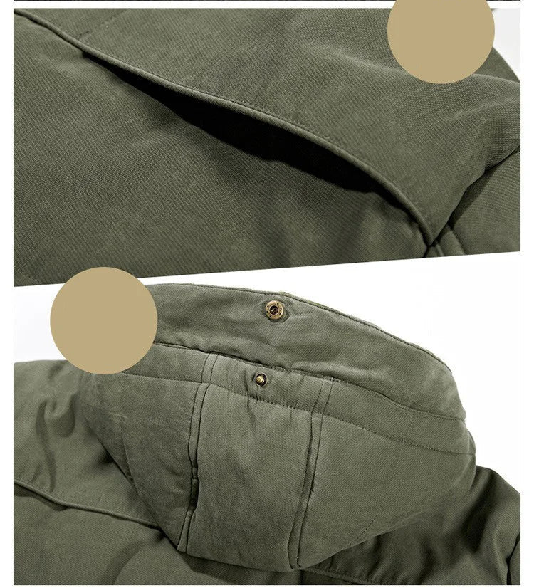 Herren Lang Winterjacke | Mit Kapuze