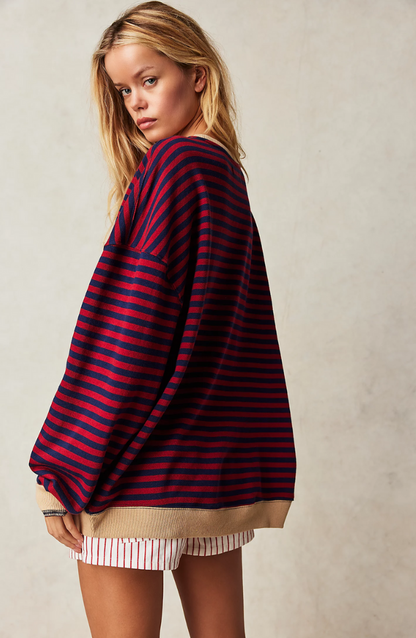 Damen Gestreiftes Pullover | Oversize