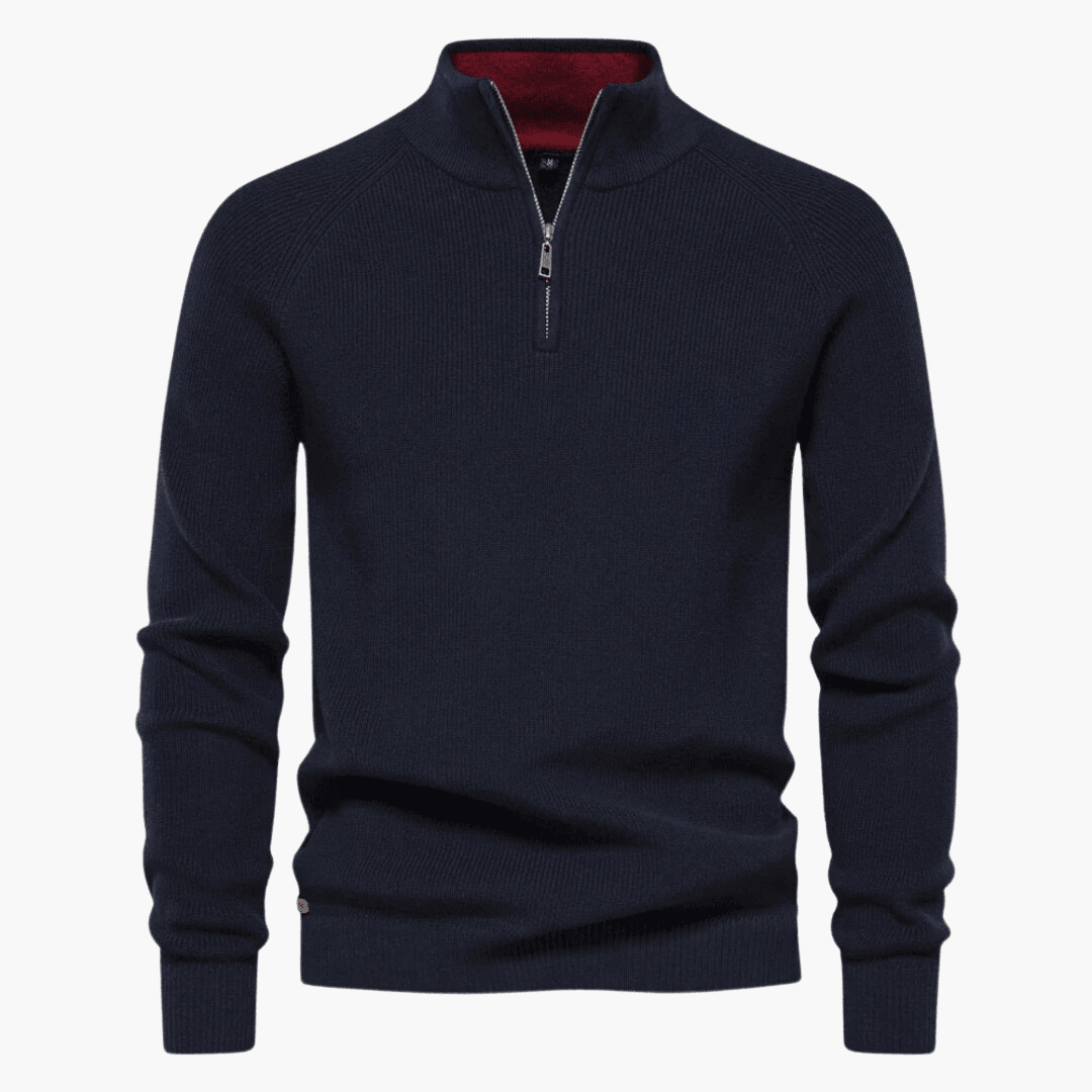 Herren Weich Strick Pullover | Zipper