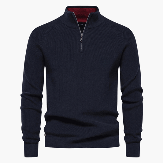 Herren Weich Strick Pullover | Zipper