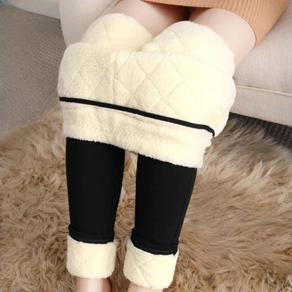 Schwarze Winterleggings mit Fleecefutter für Damen – Santina