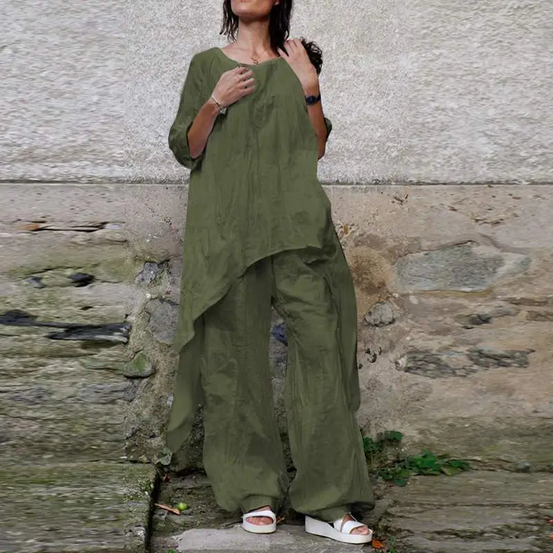 Chices Leinenkleid mit langen Ärmeln – Sophie
