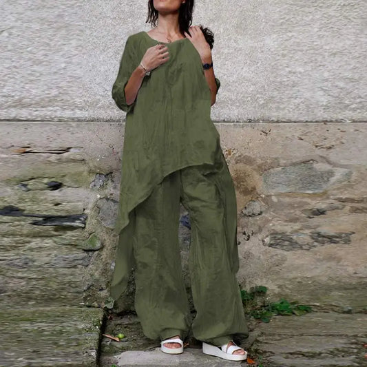 Chices Leinenkleid mit langen Ärmeln – Sophie