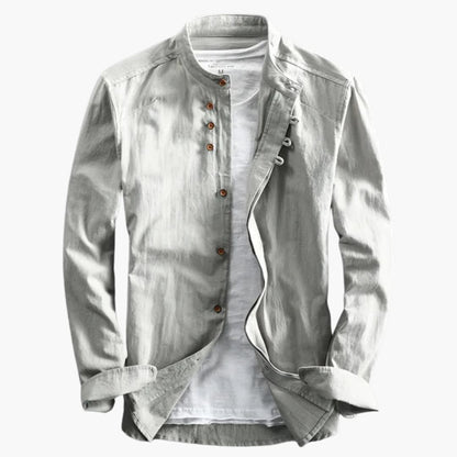 Herren Stehkragen Hemd | Langarm