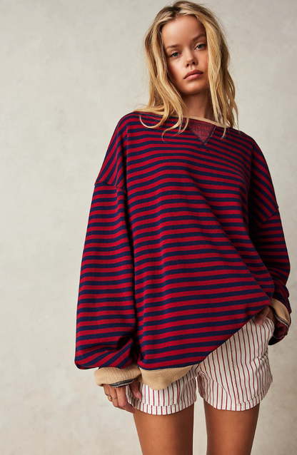 Damen Gestreiftes Pullover | Oversize