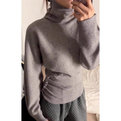 Gerippter Rollkragenpullover mit Langarm für Damen - Giada