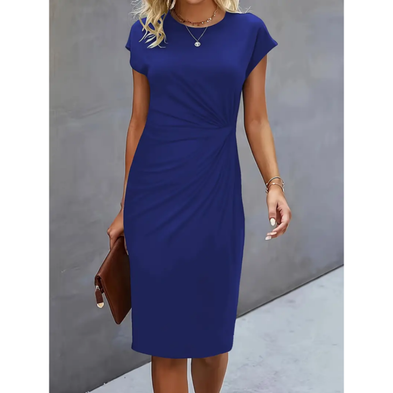 Damen Midi Kleid mit kurzen Ärmeln für formelle Anlässe