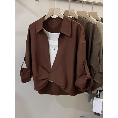 Bluse in Zwei-in-Eins-Optik mit Langarm für Damen - Fiammetta