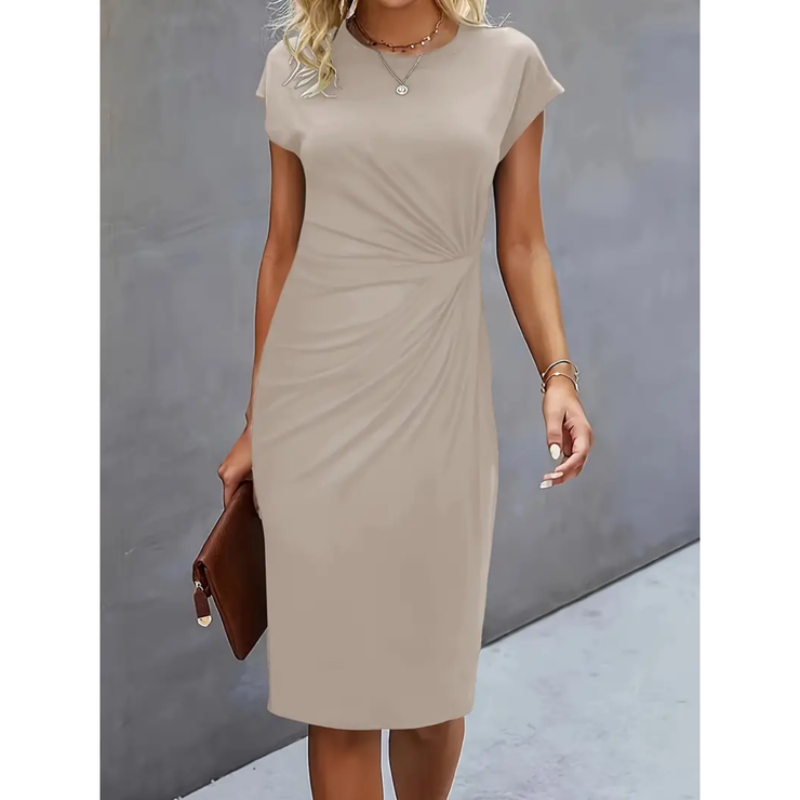 Damen Midi Kleid mit kurzen Ärmeln für formelle Anlässe