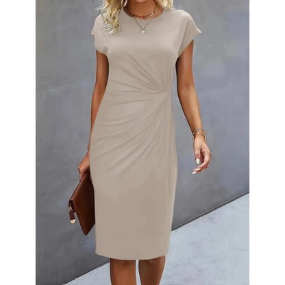 Damen Midi Kleid mit kurzen Ärmeln für formelle Anlässe