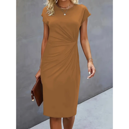 Damen Midi Kleid mit kurzen Ärmeln für formelle Anlässe