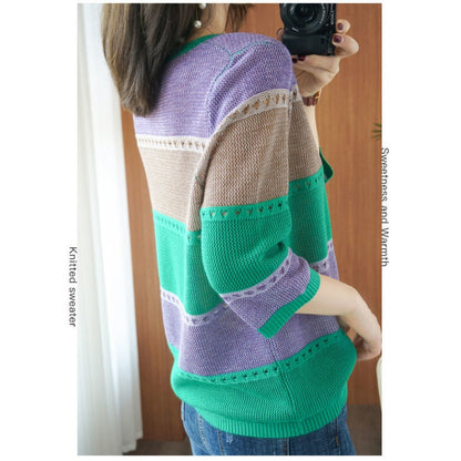 Strickpullover mit Colorblock für Damen – Alfonsina
