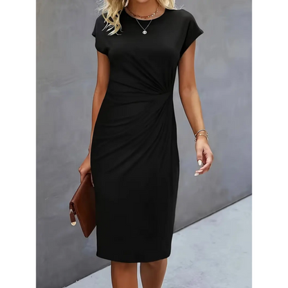 Damen Midi Kleid mit kurzen Ärmeln für formelle Anlässe