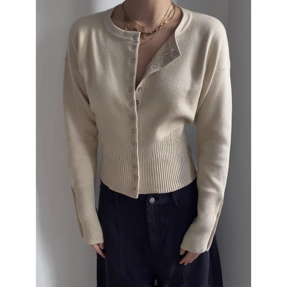Strickjacke mit Knopfleiste und langen Ärmeln für Damen - Claudia