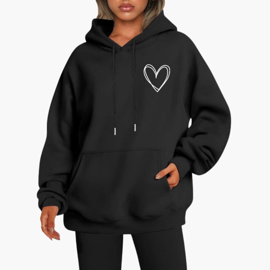 Damen Kapuzen Hoodie | Herz Druck