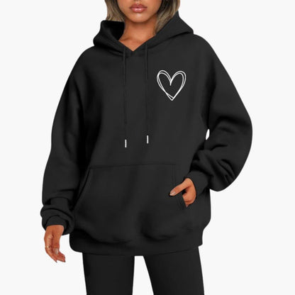 Damen Kapuzen Hoodie | Herz Druck