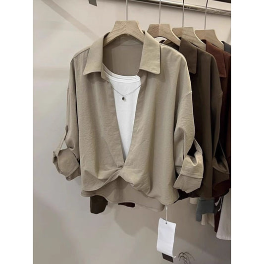 Bluse in Zwei-in-Eins-Optik mit Langarm für Damen - Fiammetta