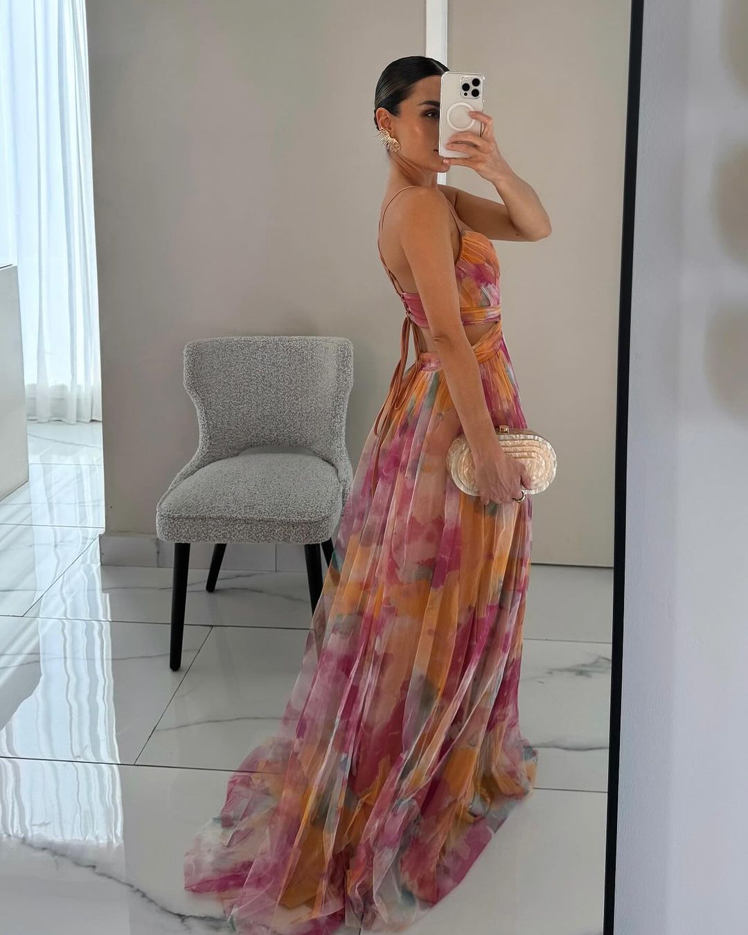 Weiches Damen Maxikleid mit V-Ausschnitt