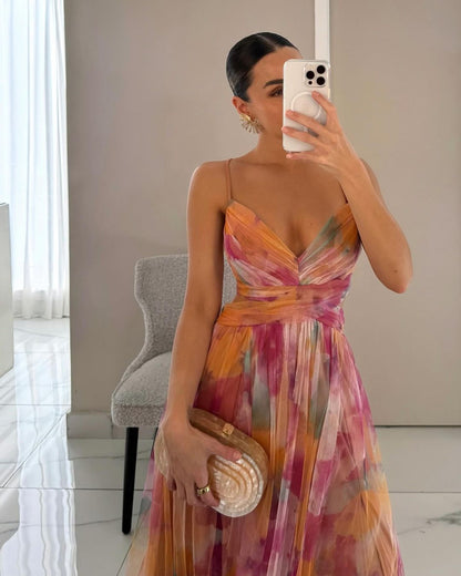 Weiches Damen Maxikleid mit V-Ausschnitt