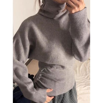 Gerippter Rollkragenpullover mit Langarm für Damen - Giada