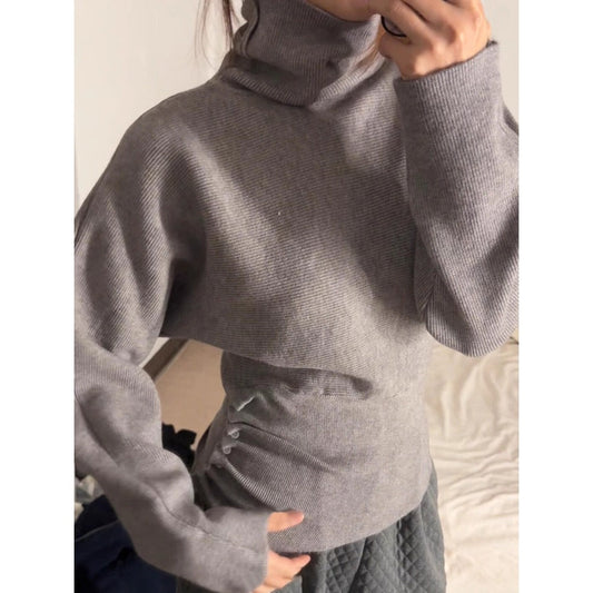 Gerippter Rollkragenpullover mit Langarm für Damen - Giada