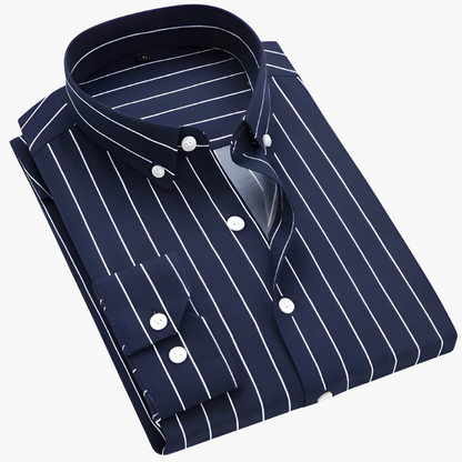 Herren Klassisch Gestreiftes Hemd | Langarm