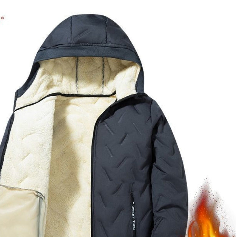 Winterjacke mit Fleecefutter und Reißverschluss für Herren – Olivier