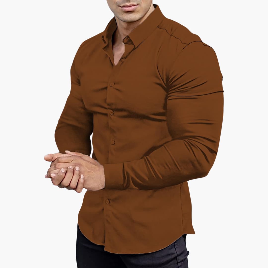 Herren Klassisches Langarm Hemd | Slim Fit
