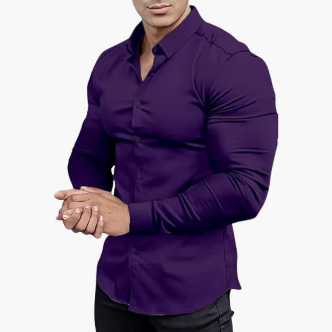 Herren Klassisches Langarm Hemd | Slim Fit