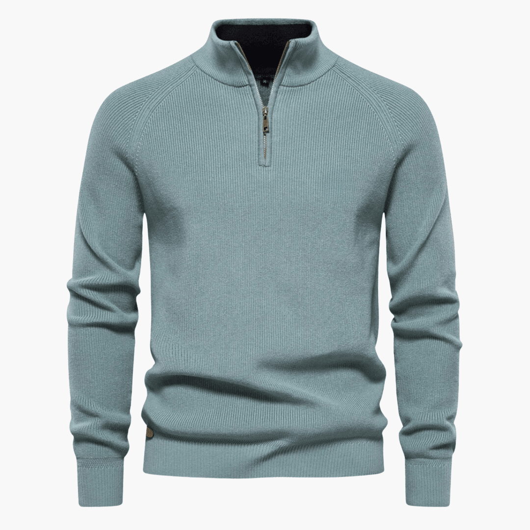 Herren Weich Strick Pullover | Zipper