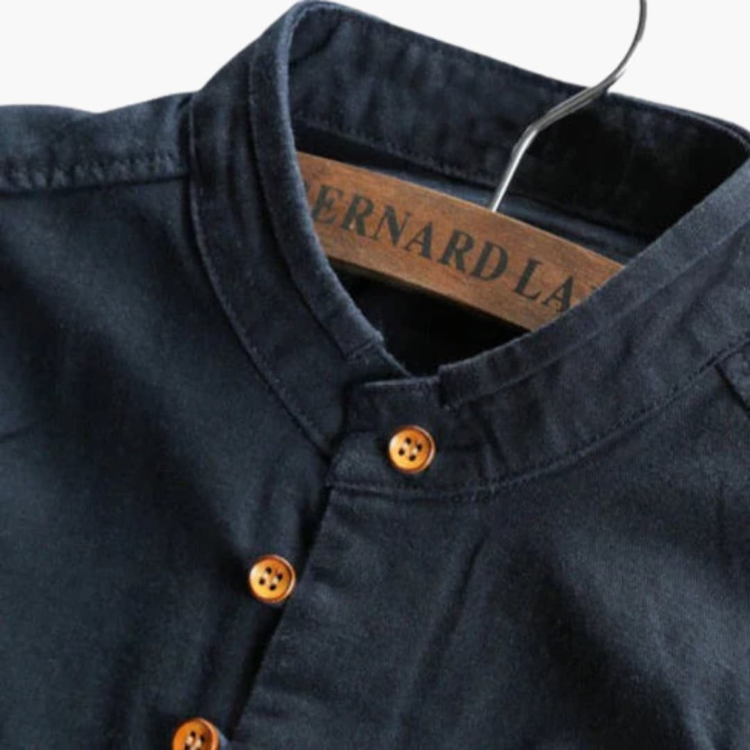 Herren Stehkragen Hemd | Langarm