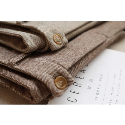 Damen Hose mit Fischgrätenmuster und Hoher Taille – Gigliola