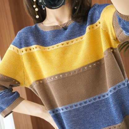 Strickpullover mit Colorblock für Damen – Alfonsina