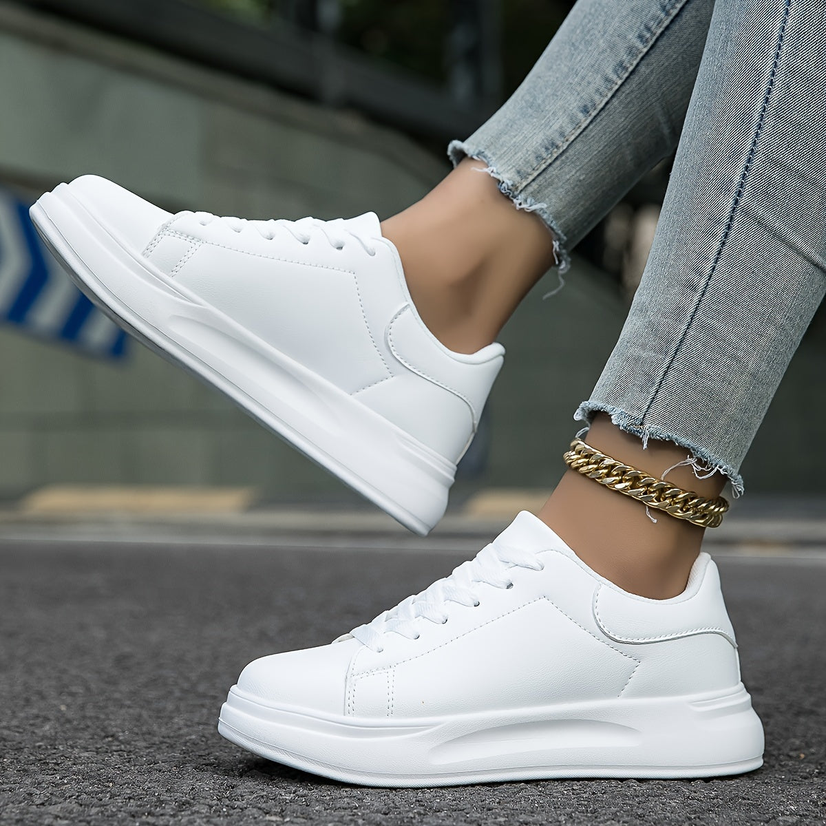 Damen Weiße Sneaker| Bequem
