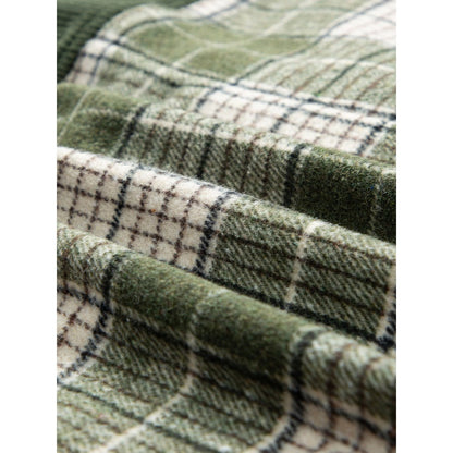 Damen Karierte Hemdbluse in Grün mit Knopfleiste und Langarm – Concetta